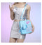 Blue Sweet Girl Creative Crossbody Bag with Telephone Design, PU Material, Lightweight and Unique