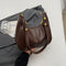 Brown Vintage PU Leather Shoulder Bag - Women's Simple and Stylish Tote Bag for Commuting and Casual Use