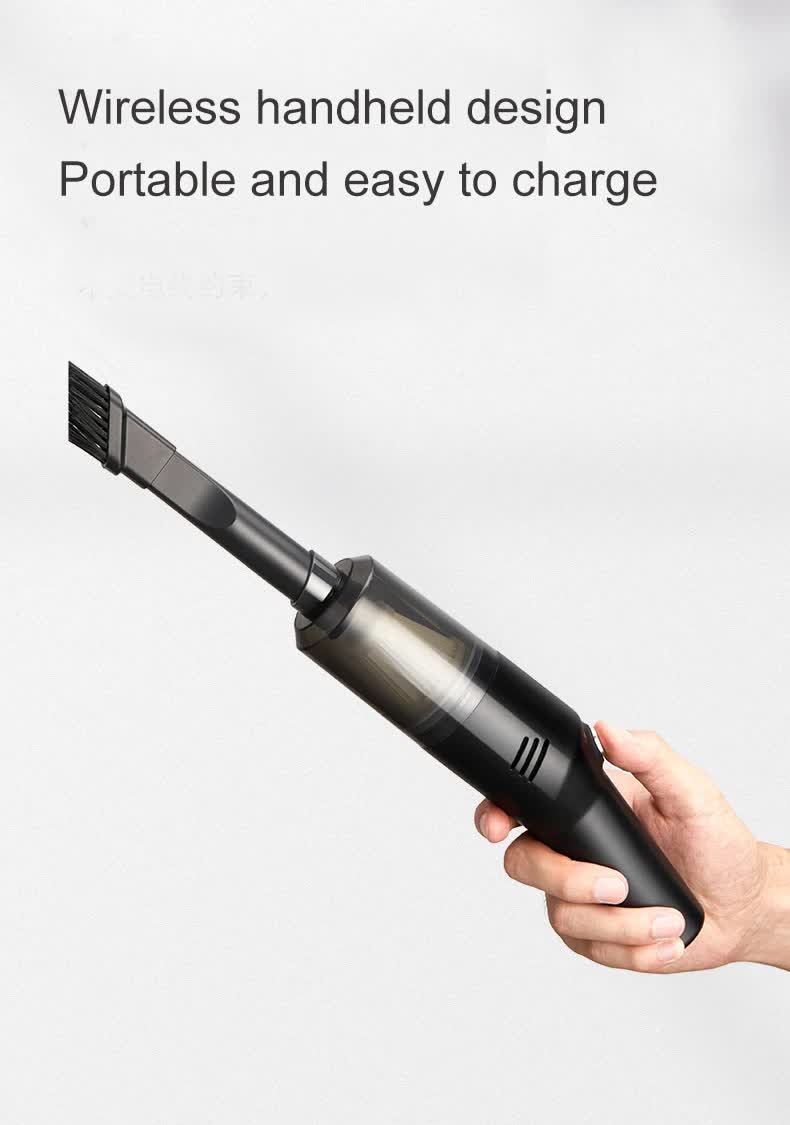 White Wireless Portable Vacuum Cleaner - Handheld Mini Car Vacuum for Wet & Dry Use, Pet Hair Remover, Lightweight Home Cleaner