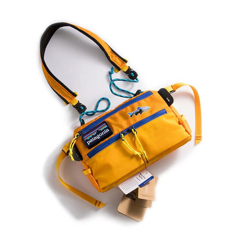 Yellow Multifunctional Unisex Sport Fishing Messenger Bag - Lightweight and Durable Outdoor Crossbody Pouch