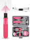 13-Piece Pink Household Tool Set, Complete Home Repair Kit with Tape Measure, Screwdrivers, Hammer, and Pliers