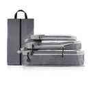 Grey Compression Travel Storage Bags Set, Mesh Travel Organizers for Luggage, Foldable and Space-Saving Packing Cubes