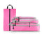 Pink Compression Travel Storage Bags Set, Mesh Travel Organizers for Luggage, Foldable and Space-Saving Packing Cubes