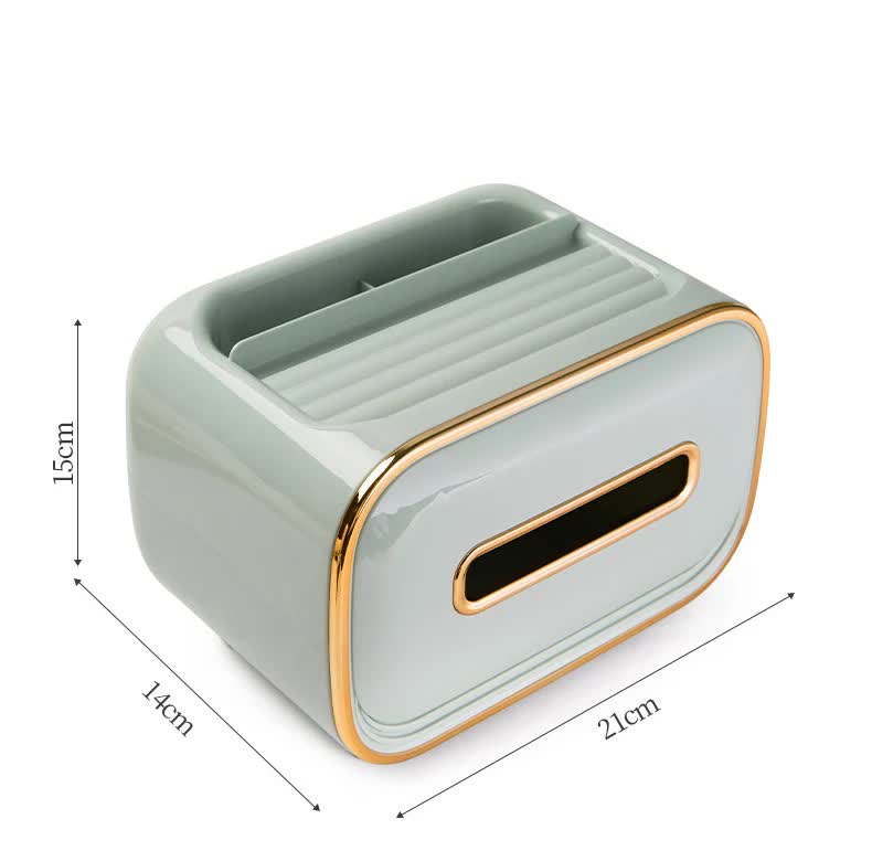 White PET Luxury Tissue Box - Multifunctional Desktop Paper Towel Organizer for Home and Living Room