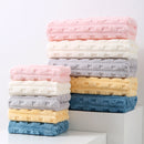 Yellow Thickened Coral Fleece Towel Set, Large Bath Towel & Face Towel Combo, Soft & Absorbent Towels for Home Use