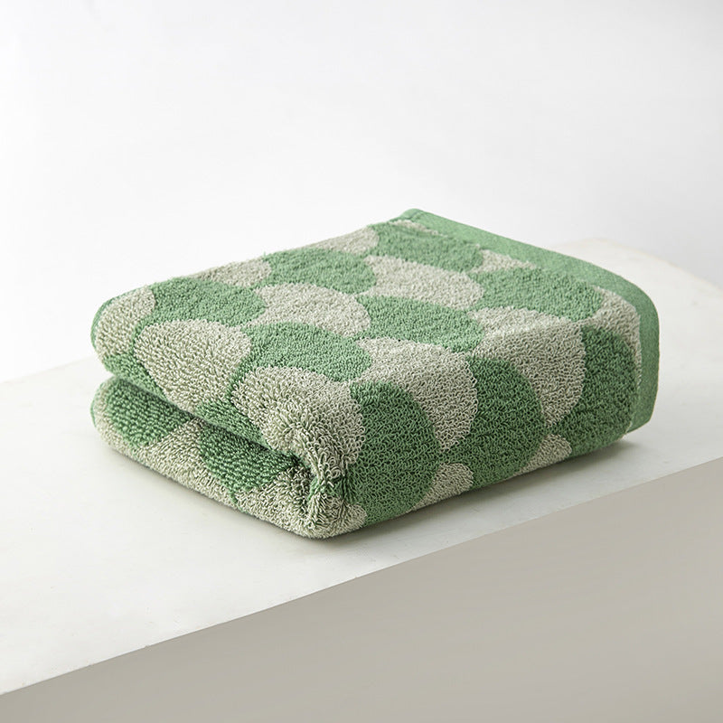 Green Thickened and Enlarged Cotton Hand Towels - 3 Pack (34x74cm) - Soft and Absorbent Bath Towels for Adults