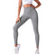 Dark Grey Size L High-Waisted Butt-Lifting Seamless Yoga Leggings for Women - Knitted Fitness Pants