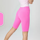 Size S Barbie Powder Seamless High-Waisted Yoga Shorts for Women - Tummy Control & Butt Lifting Fitness Shorts