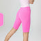 Size M Barbie Powder Seamless High-Waisted Yoga Shorts for Women - Tummy Control & Butt Lifting Fitness Shorts