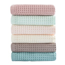 White Pure Cotton Waffle Weave Bath Towel - Soft, Absorbent & Extra Large 70x140 cm for Home Use