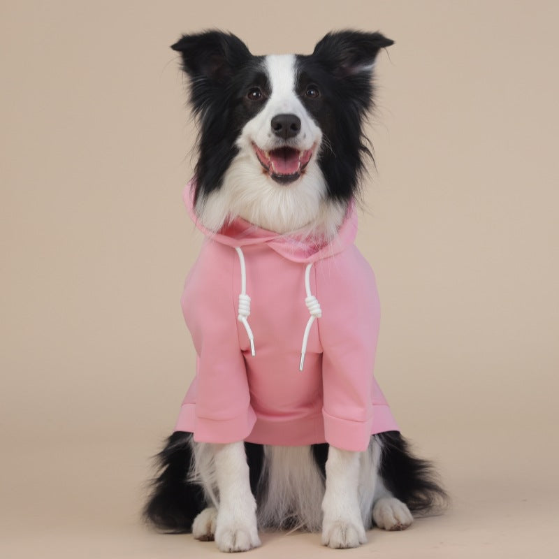 XL Pink Cute Dog Hoodie with Adjustable Drawstring - Available in Various Sizes