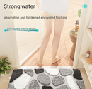 White Happy Bath Mat - Super Absorbent, Non-Slip Bathroom Floor Mat - 40x60cm