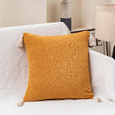 Yellow Pillow Covers - Tassel Accent Cushion Covers - 45x45cm (Set of 2)