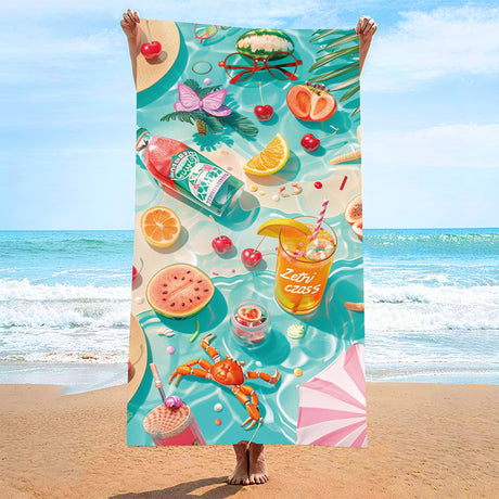 2 pcs Extra Large Microfiber Double-Sided Beach Towel, Quick-Drying and Portable - STJ-003-X16