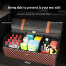 Medium Sized Burgundy Foldable Car Trunk Storage Box - Large Capacity Insertable Rear Organizer