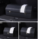 Medium Sized Black-white Foldable Car Trunk Storage Box - Large Capacity Insertable Rear Organizer