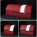 Medium Sized Wine red-white Foldable Car Trunk Storage Box - Large Capacity Insertable Rear Organizer