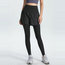 Black Women's High-Waist Athletic Skort with Built-In Shorts - Breathable Quick-Dry Running Skirt with Phone Pocket