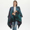 Windy Cross Black and White Elegant Autumn Winter Shawl - Artistic Split-Design Knit Cloak with Oil Painting Style