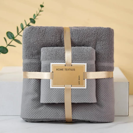 Grey Soft and Absorbent Towel Set -Wrap Towel and Bath Towel Set for Ultimate Comfort