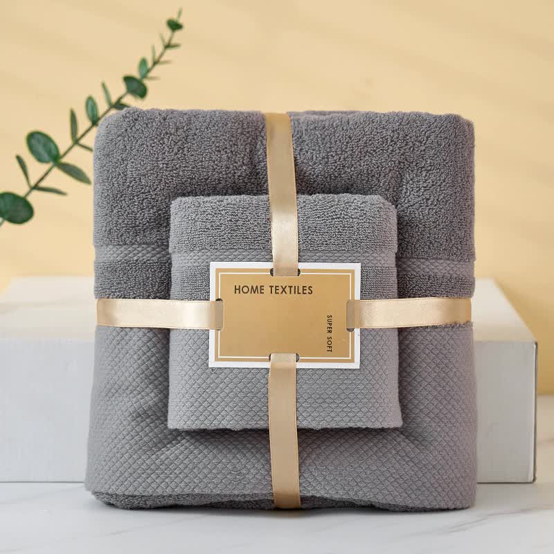 Grey Soft and Absorbent Towel Set -Wrap Towel and Bath Towel Set for Ultimate Comfort