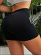 2 pcs High waist black yoga shorts for running, fitness and sports | Tummy control, butt lift, sweat wicking, size L