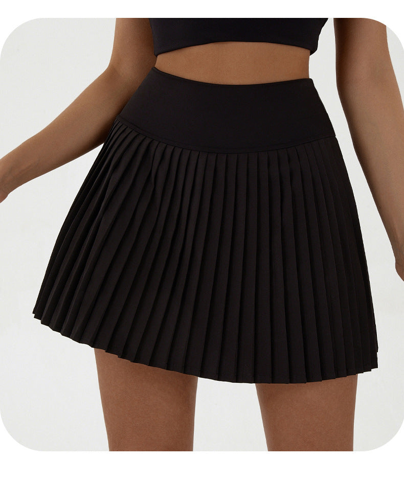 High waist Gradient black and gray pleated skirt | built-in shorts to prevent exposure - suitable for yoga, badminton and golf  Size XS