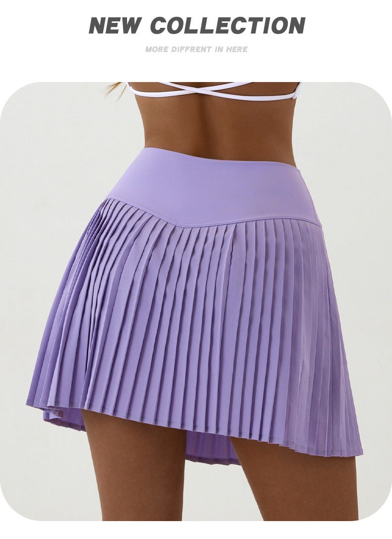 High waist Gradient black and gray pleated skirt | built-in shorts to prevent exposure - suitable for yoga, badminton and golf  Size S