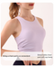 Sunset Orange Summer Elastic Running Sports Vest with Padded Bra, Sleeveless Yoga Tank Top - S Size