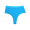 3 pcs High-Waisted Solid Color Cotton Comfort Plus Size Tummy Control Thong Panties for Women - Size M