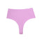 3 pcs High-Waisted Solid Color Cotton Comfort Plus Size Tummy Control Thong Panties for Women - Size S