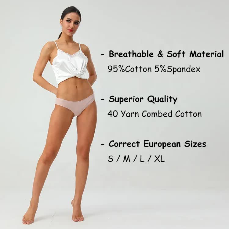 4 pcs High-Waisted Cotton Bikini Briefs for Women, Slim Fit & Comfortable S Size