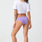 4 pcs Violet High-Waisted Cotton Bikini Briefs for Women, Slim Fit & Comfortable S Size