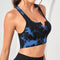 Women's Blue Tie Dye Zip-Up Sports Bra | Shockproof, Push-Up Size S