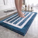 Blue Stripes Absorbent Striped Bathroom Rug - Non-Slip Bath Mat for Bathroom, Toilet & Shower Room Entrance 50x80cm