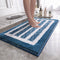 Blue Stripes Absorbent Striped Bathroom Rug - Non-Slip Bath Mat for Bathroom, Toilet & Shower Room Entrance 60x60cm