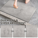 Grey Quick-Dry Absorbent Non-Slip Bath Rug for Bathroom, Kitchen & Entryway 45x70cm