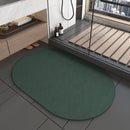 2 pcs Oval dark green Quick-Dry Absorbent Non-Slip Bath Rug for Bathroom, Kitchen & Entryway 40x60cm