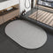 2 pcs Oval dark grey Quick-Dry Absorbent Non-Slip Bath Rug for Bathroom, Kitchen & Entryway 40x60cm