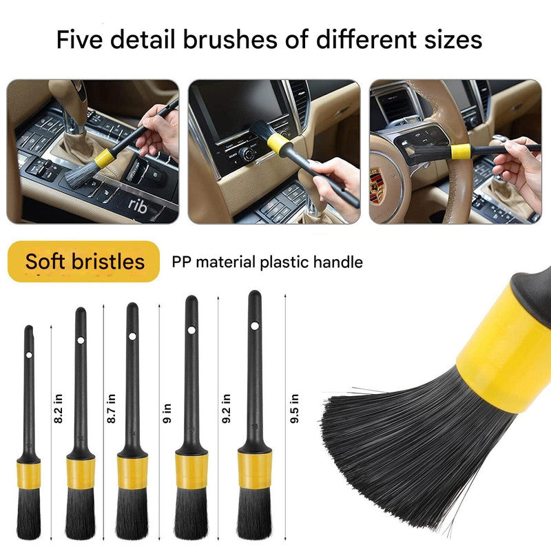 ((Drill not included-2)Car Cleaning Supplies - Complete Auto Detail Brush Set for Interior, Exterior, Wheels & Tires - Power Scrubber Drill Brush Kit Included