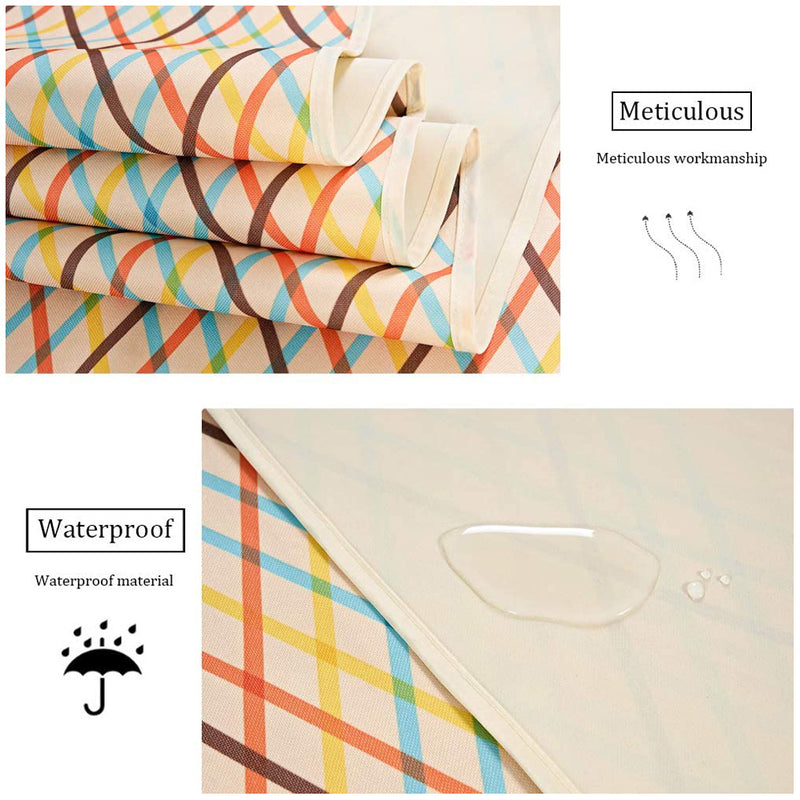 Yellow Stripes Stitching Premium Picnic Mat - Extra Thick & Waterproof Oxford Cloth Camping Blanket - 145x180cm