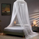 White Hanging Princess Bed Canopy Mosquito Net - Dome Bedding for Dorm Rooms & Bedrooms (Fits ≤1.5m Beds)