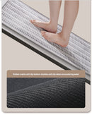 Grey Safe & Dry Bathroom Mat - Non-Slip Absorbent Bath Rug 50x80cm