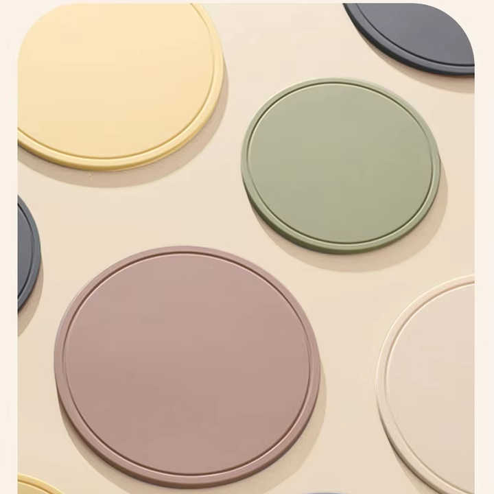 Cream Yellow 3 Pcs Premium Silicone Round Heat-Resistant Pad - 20cm Durable Kitchen Pot Mat with Anti-Slip Design