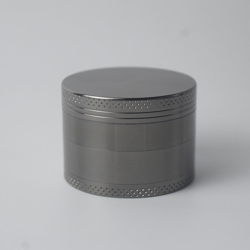 Grey Premium 4-Layer Zinc Alloy Herb Grinder - Magnetic Lid & Fine Grinding, 63mm, 162g