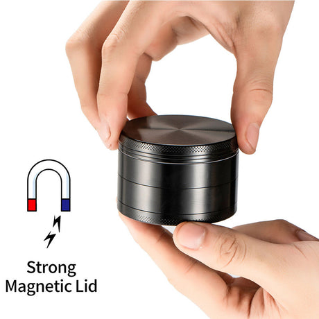 Green Premium 4-Layer Zinc Alloy Herb Grinder - Magnetic Lid & Fine Grinding, 63mm, 162g