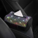 White Diamond Bling Rhinestone Car Tissue Box Holder - Applies to Visor & Seat Back