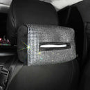 Green Diamond Bling Rhinestone Car Tissue Box Holder - Applies to Visor & Seat Back