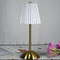 White Elegant Pleated Fabric Table Lamp - 3-Color LED, USB Rechargeable, Touch Dimming