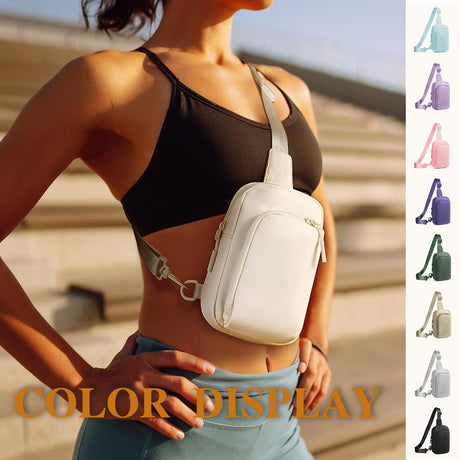 White Trendy Waterproof Sling Bag - Lightweight Crossbody Chest Pack, Adjustable Strap